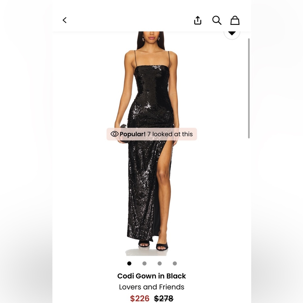 Lovers + Friends Black Sequin Gown